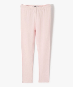 GEMO Legging fille long uni en coton stretch Rose