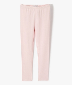 GEMO Legging long uni en coton stretch fille Rose