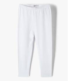 legging 78eme uni a taille elastiquee fille blanc standardC314001_4