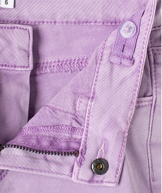 short en jean fille extensible au coloris unique violetC314601_2