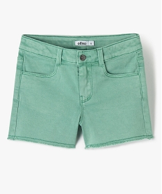 short en jean fille extensible au coloris unique vert shortsC314701_1