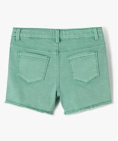 short en jean fille extensible au coloris unique vert shortsC314701_3