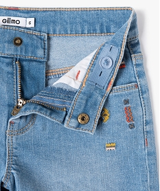 short fille en jean a motifs geometriques brodes gris shortsC316601_2