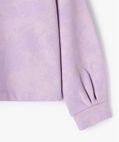 sweat fille court en molleton tie-and-dye violetC317901_3