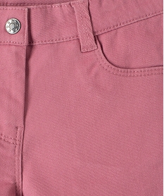 pantalon fille coupe slim uni rose pantalonsC320101_2