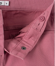 pantalon fille coupe slim uni rose pantalonsC320101_3