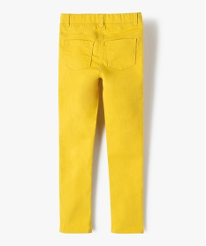 pantalon fille skinny uni a taille elastiquee jaune pantalonsC320301_3