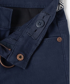 pantalon fille slim a ceinture geometrique - lulu castagnette bleu pantalonsC320401_3