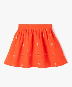 jupe fille en double gaze de coton a motifs azteques orangeC322201_1