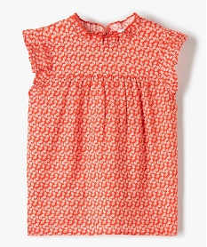 blouse fille sans manches a motif fleuri et volants orangeC323901_1