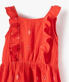 robe fille sans manches en double gaze a motifs mexicains orange robes et jupesC325301_2