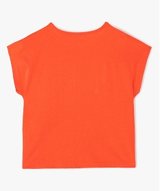 tee-shirt fille loose a motifs en relief et biais dores orangeC330001_3