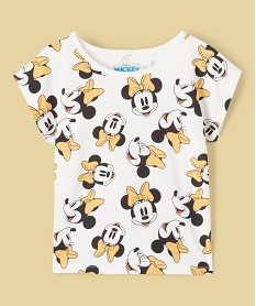 GEMO Tee-shirt fille à manches courtes coupe loose imprimé - Disney Beige