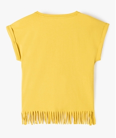 tee-shirt fille a manches courtes et franges 100 coton biologique jaune tee-shirtsC332801_3