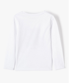 tee-shirt fille a manches longues et broderie - lulu castagnette blanc tee-shirtsC333501_3