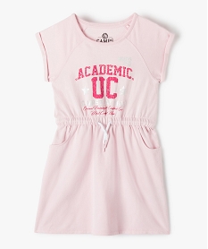 GEMO Robe fille à manches courtes look sport - Camps United Rose