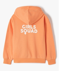 sweat fille a capuche avec inscriptions contrastantes orange sweatsC341501_3