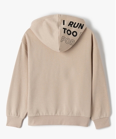 sweat fille a capuche avec inscriptions contrastantes beige sweatsC341601_3