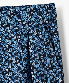 pantalon fille en viscose a motifs fleuris bleuC343001_2