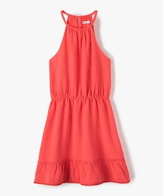 GEMO Robe fille courte à encolure US et taille élastiquée Rose
