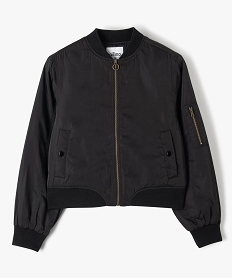 blouson fille leger et zippe coupe bomber noirC346701_1