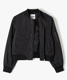 blouson fille leger et zippe coupe bomber noirC346701_2