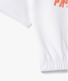 tee-shirt fille court avec bas elastique blanc tee-shirtsC347601_3