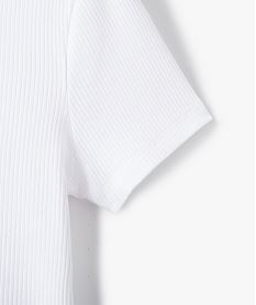 tee-shirt a manches courtes en maille cotelee fille blanc standard tee-shirtsC349201_2