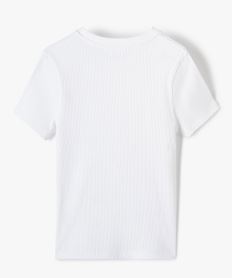 tee-shirt a manches courtes en maille cotelee fille blanc standard tee-shirtsC349201_3