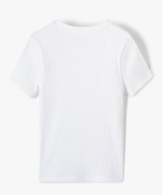 tee-shirt a manches courtes en maille cotelee fille blanc standard tee-shirtsC349201_4