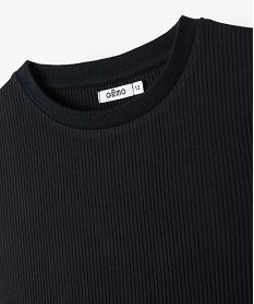 tee-shirt a manches courtes en maille cotelee fille noir standard tee-shirtsC349301_2