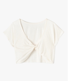 GEMO Tee-shirt fille crop top à dos ouvert Beige