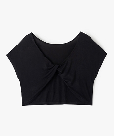 GEMO Tee-shirt fille crop top à dos ouvert noir standard