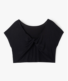 tee-shirt fille crop top a dos ouvert noir tee-shirtsC350101_1