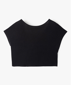 tee-shirt fille crop top a dos ouvert noirC350101_3