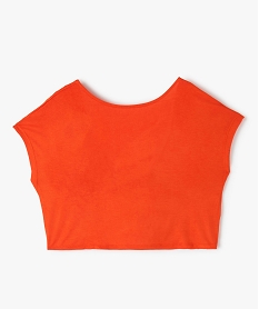 tee-shirt fille crop top a dos ouvert orange tee-shirtsC350201_1
