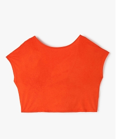 GEMO Tee-shirt fille crop top à dos ouvert orange standard