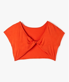 tee-shirt fille crop top a dos ouvert orangeC350201_3