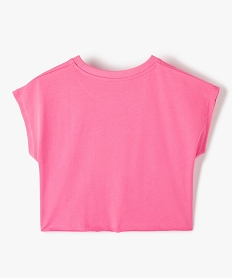 tee-shirt fille crop top oversize rose tee-shirtsC350401_3