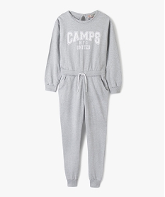 GEMO Combinaison pantalon fille en maille sportswear - Camps Untited gris standard