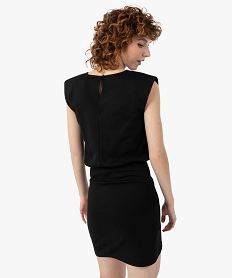 robe femme en maille avec epaulettes - lulucastagnette noirC585101_3