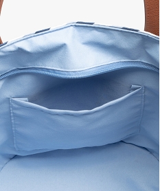 sac de plage femme en paille tressee bleu cabas - grand volumeC588201_3