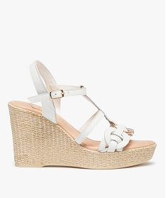 GEMO Sandales femme à talon dessus cuir style marin - Tanéo blanc standard