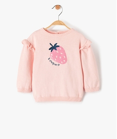 pull bebe fille avec motif a sequins et volants aux epaules rose pullsC593401_1