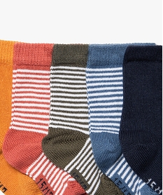 chaussettes a rayures bebe (lot de 5) bleuC593501_2