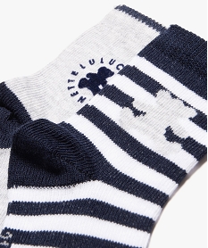 chaussettes bebe tige haute rayees - lulucastagnette (lot de 2) grisC599701_4