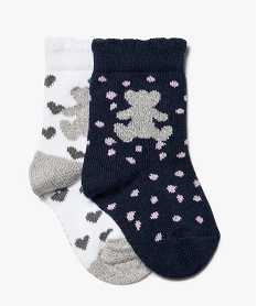 GEMO Socquettes bébé à motifs (lot de 2) – LuluCastagnette blanc standard