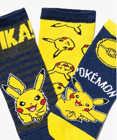 chaussettes garcon ultracourtes imprimees - pokemon (lot de 3) bleuC600301_2