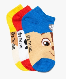 GEMO Chaussettes garçon ultracourtes imprimées (lot de 3) - Pat Patrouille Bleu