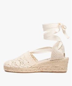 sandales femme compensees dessus macrame uni blancC617101_3